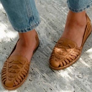 NISOLO WOMENS HUARACHES TAN LEATHER SANDALS SIZE 7